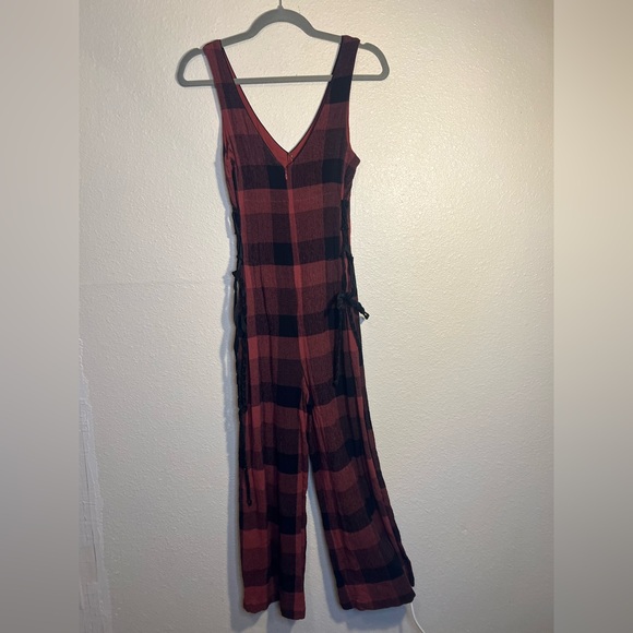 Anthro Ett:twa Plaid Check Wide-leg Jumpsuit - Picture 6 of 9